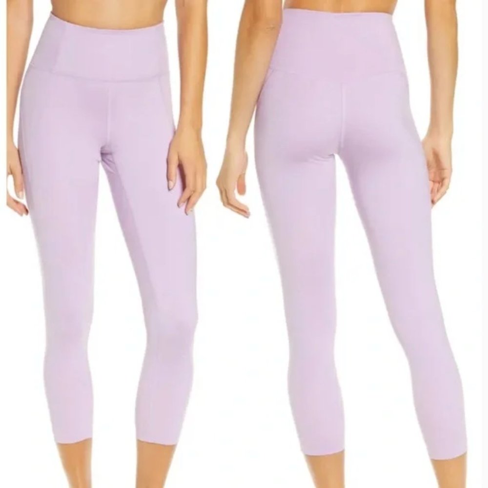girlfriend collective Lavender High-Rise Cropped Leggings